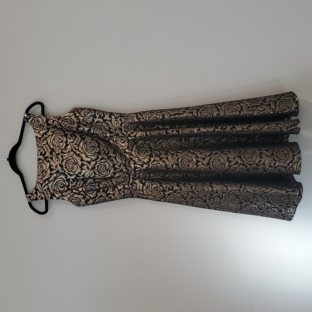 Tatyana gold and black brocade dress medium